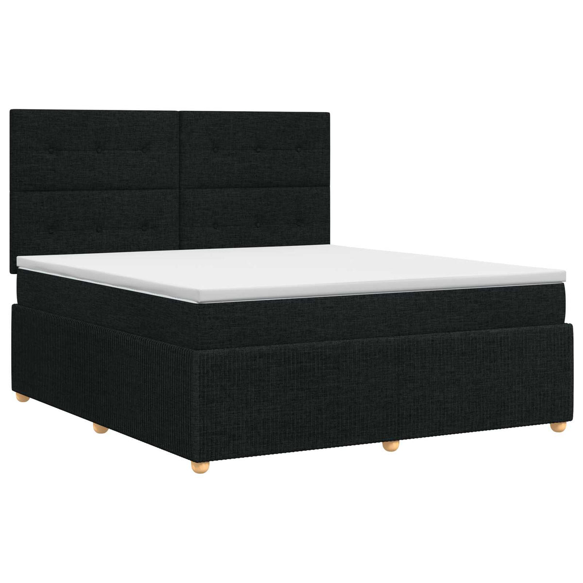 Lit boxspring avec matelas Noir 140 x 200 cm Tissu
