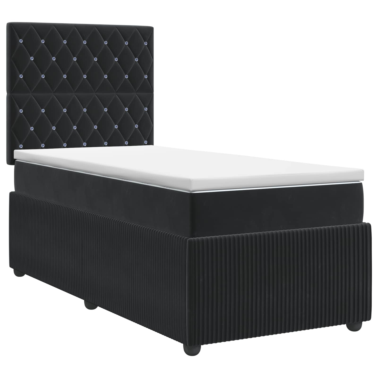 Lit boxspring avec matelas Noir 80 x 200 cm Velours