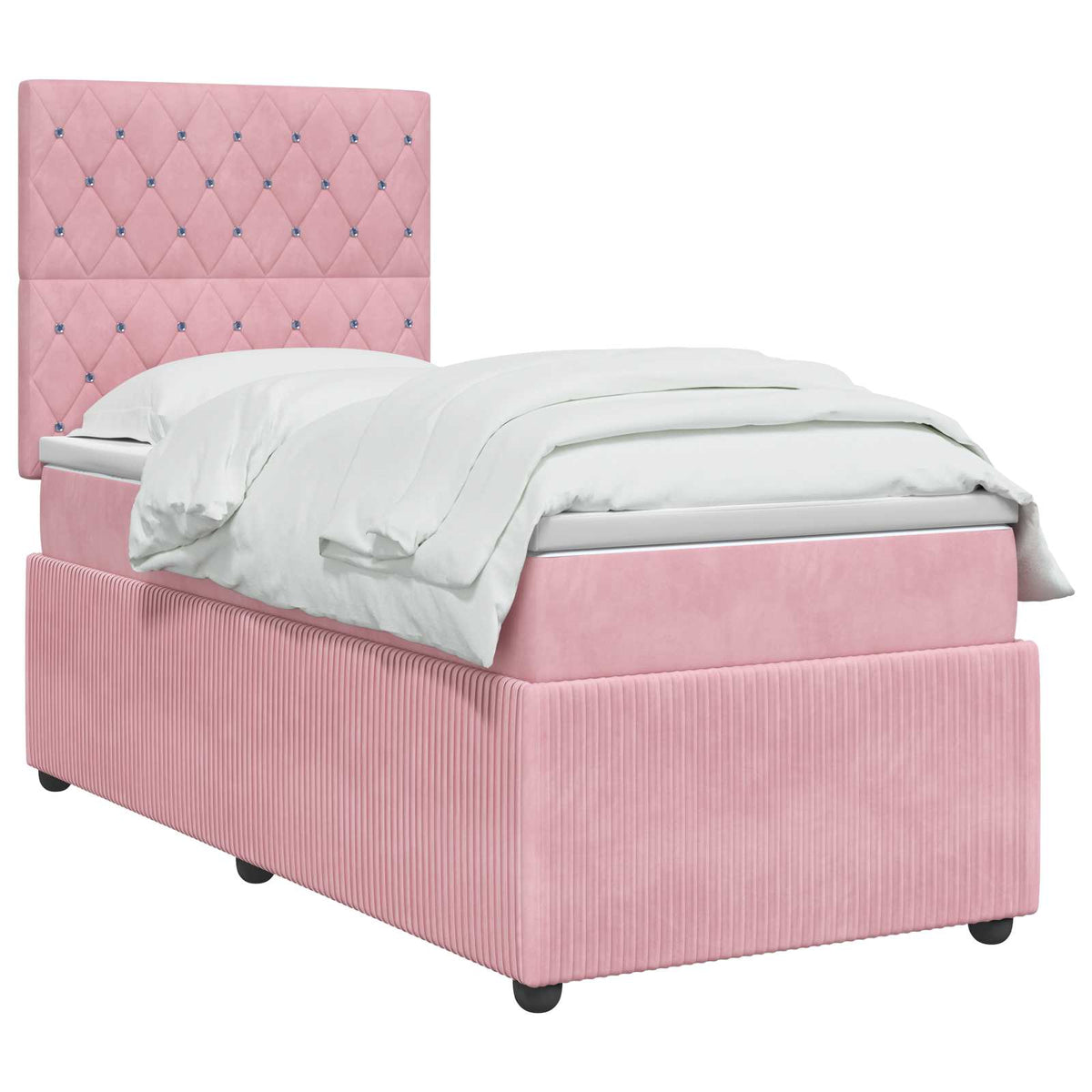 Lit boxspring avec matelas Rose 100 x 200 cm Velours