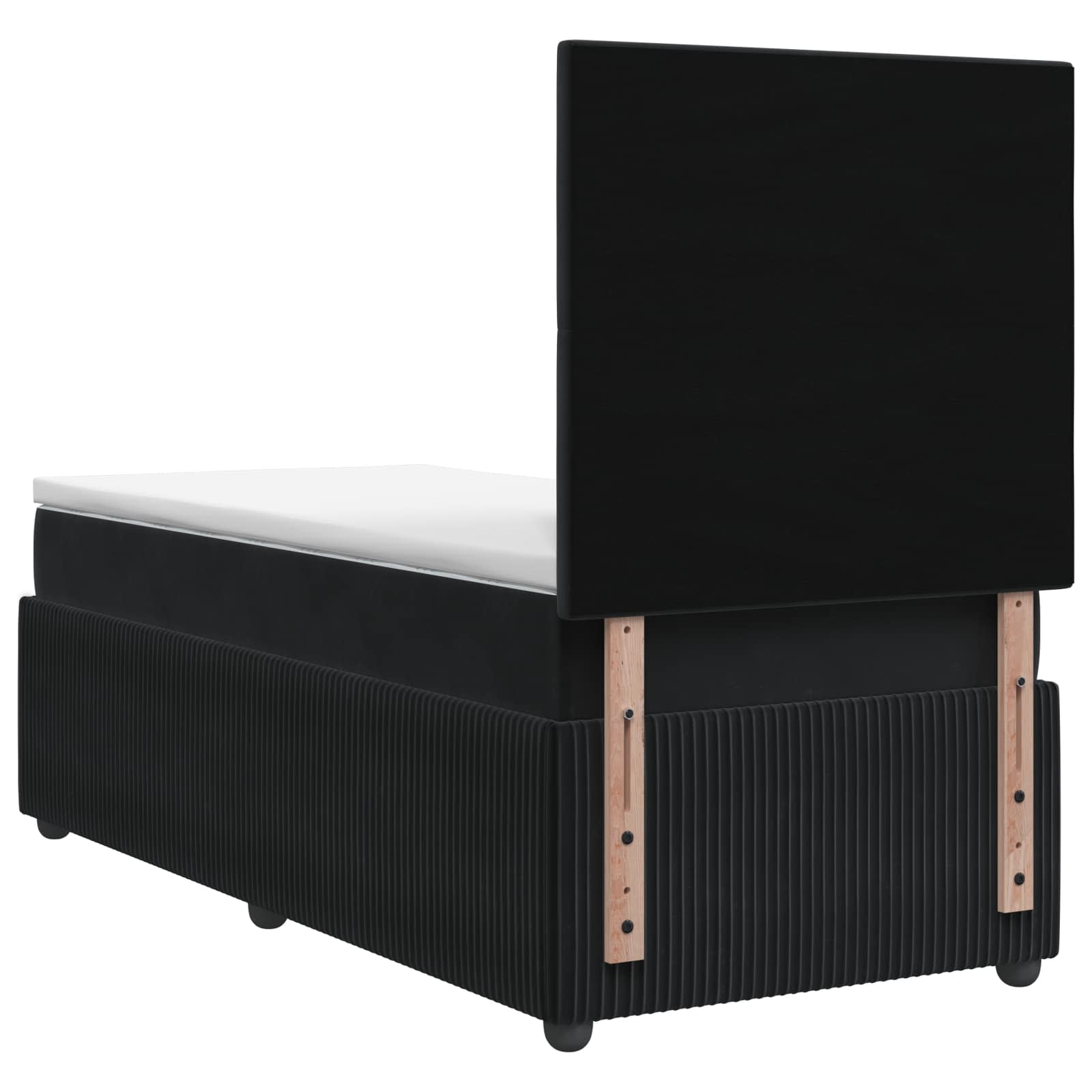 Lit boxspring avec matelas Noir 100 x 200 cm Velours