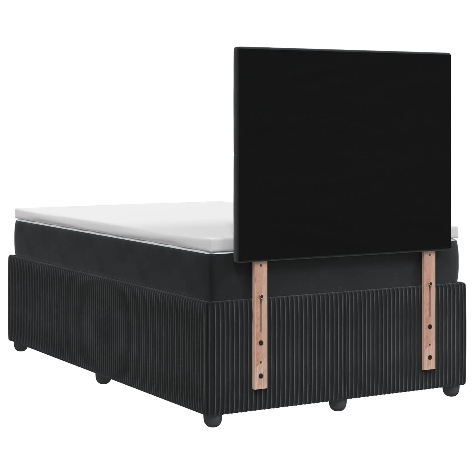 Lit boxspring avec matelas Noir 120 x 190 cm Velours - XIOS