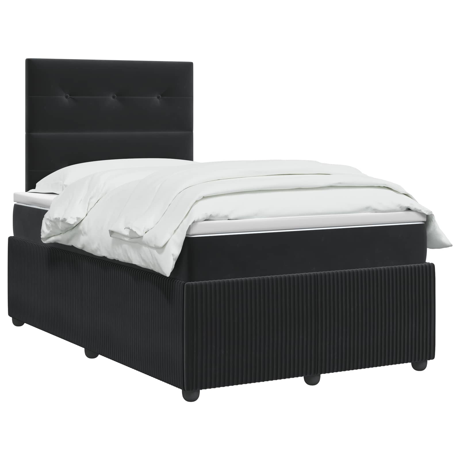 Lit boxspring avec matelas Noir 120 x 190 cm Velours - XIOS