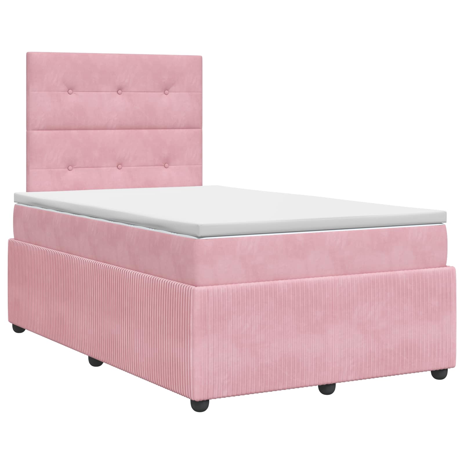 Lit boxspring avec matelas Rose 120 x 190 cm Velours
