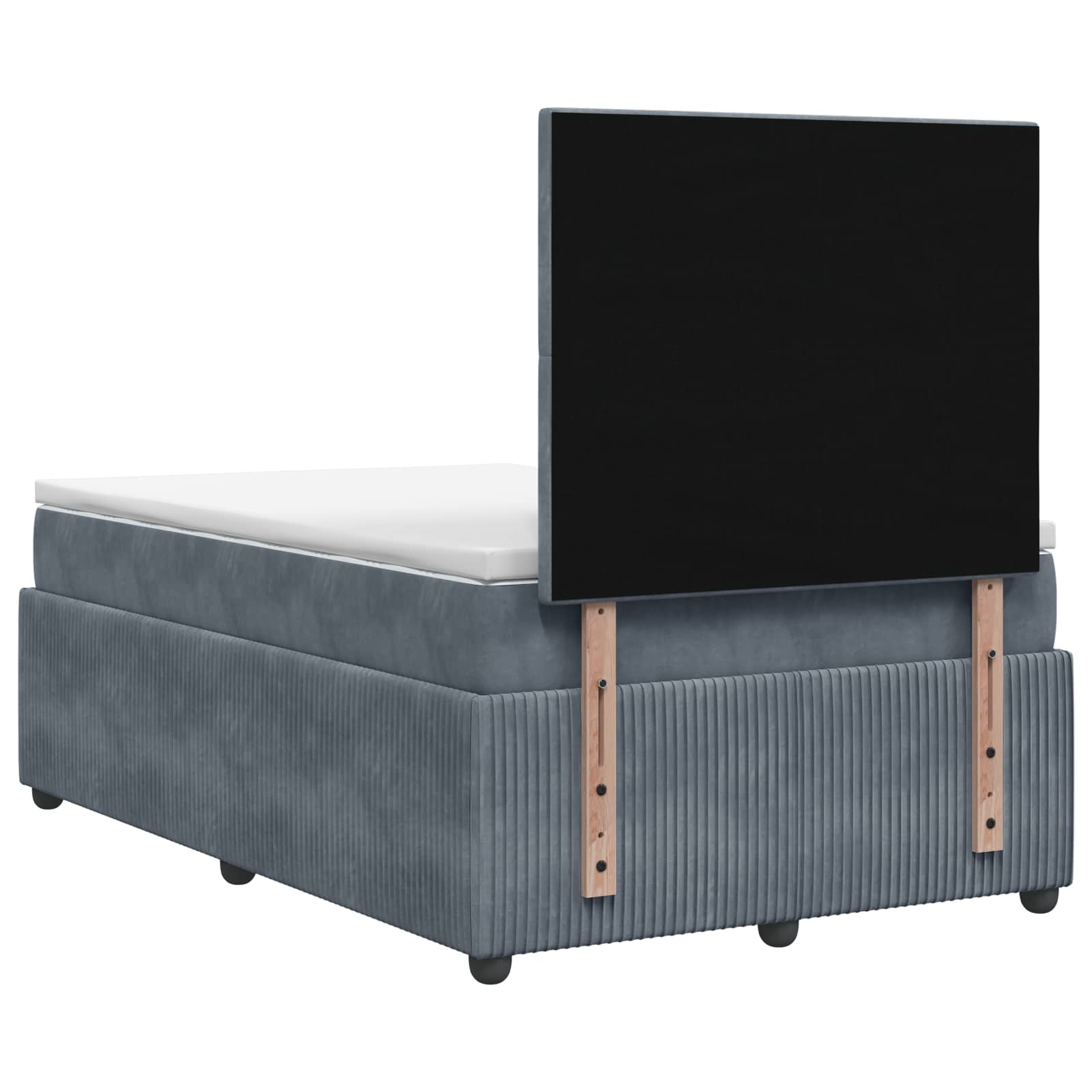 Lit boxspring avec matelas Gris foncé 120 x 190 cm Velours