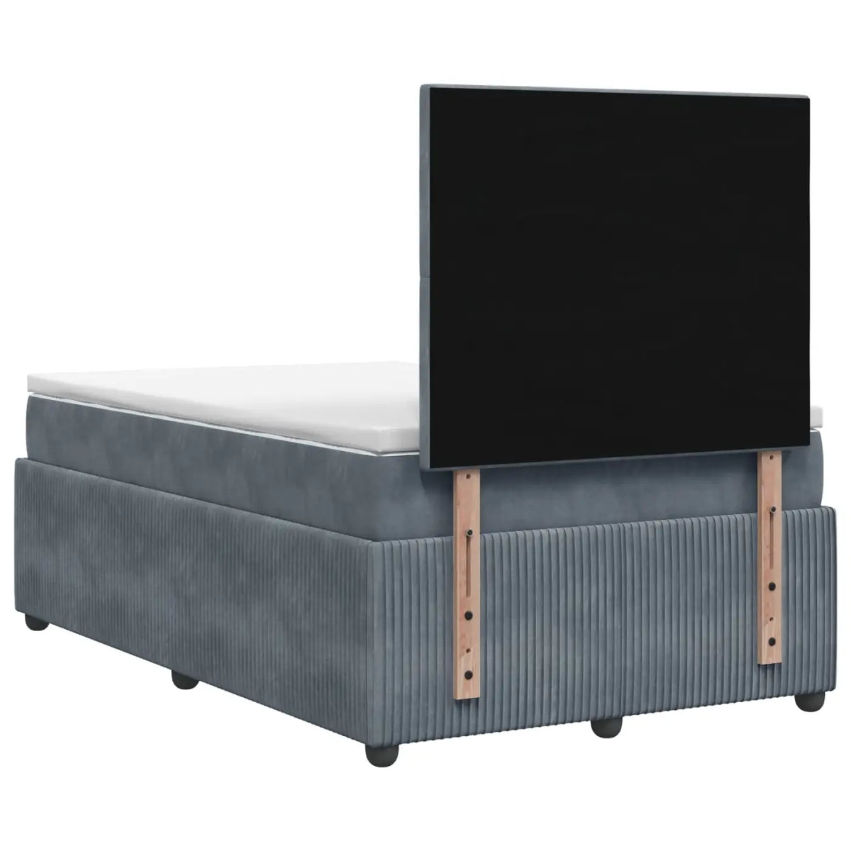 Lit boxspring avec matelas Gris foncé 120 x 190 cm Velours - XIOS