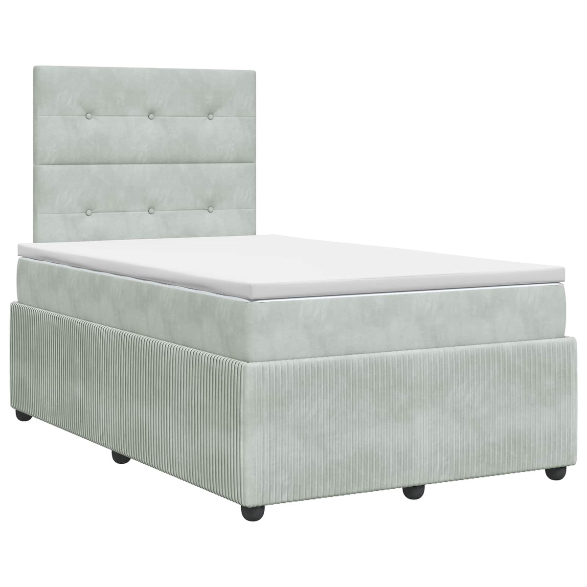 Lit boxspring avec matelas Gris clair 120 x 200 cm Velours