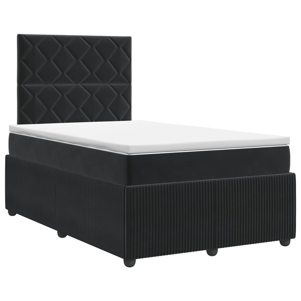 Lit boxspring avec matelas Noir 120 x 200 cm Velours