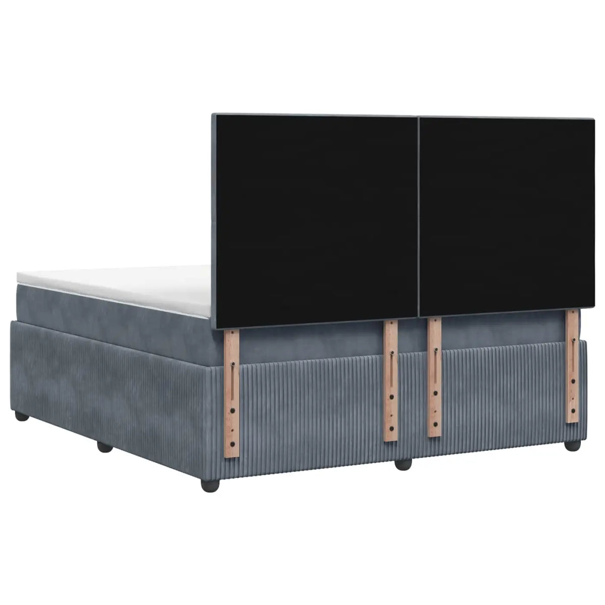 Lit boxspring avec matelas Gris foncé 140 x 190 cm Velours - XIOS