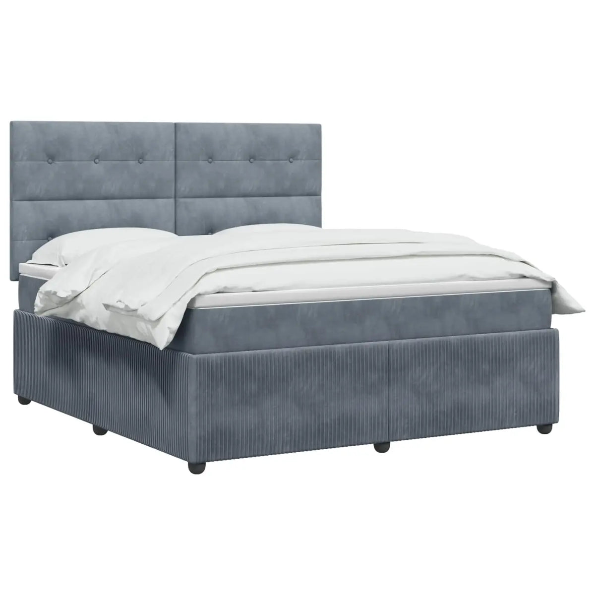 Lit boxspring avec matelas Gris foncé 140 x 190 cm Velours - XIOS