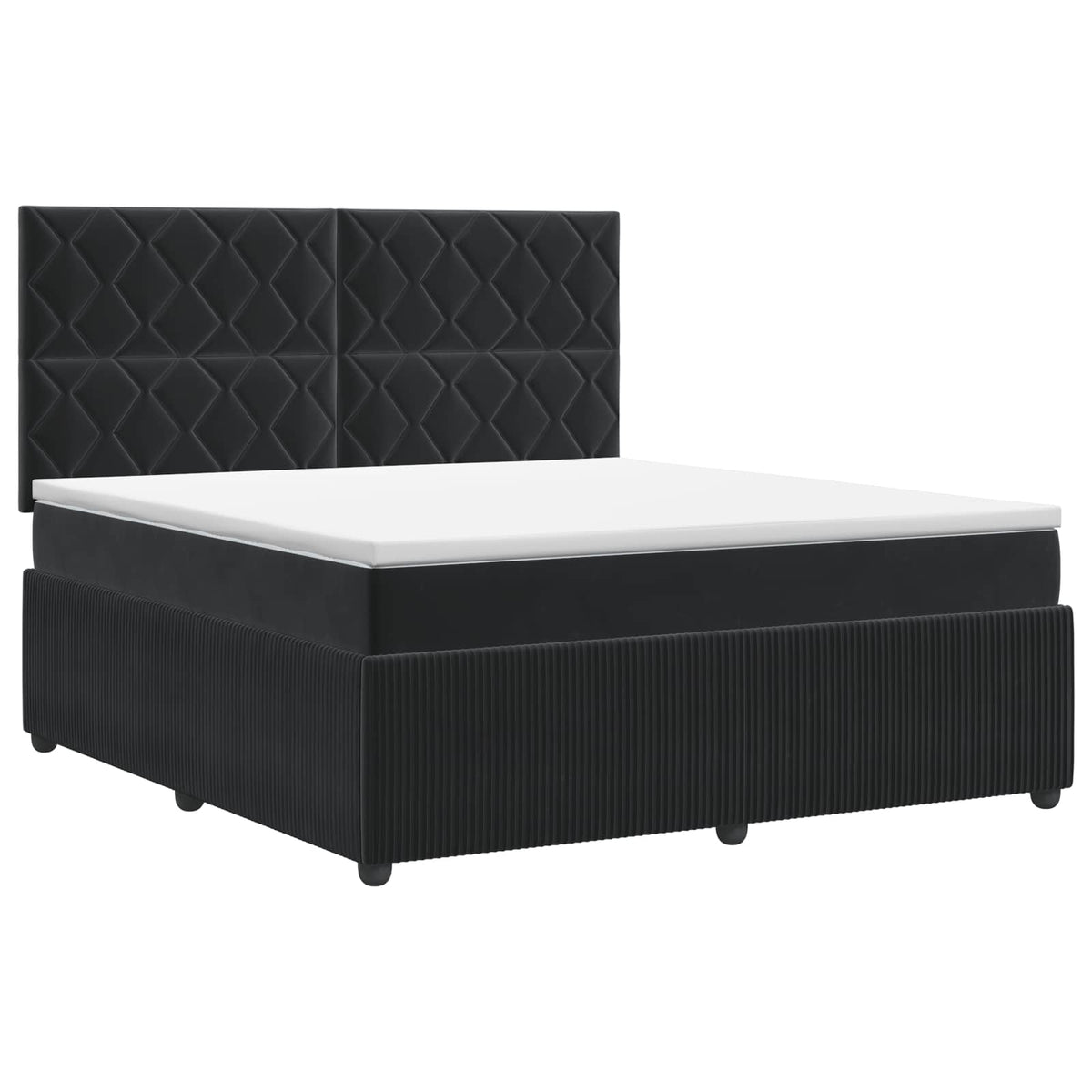 Lit boxspring avec matelas Noir 140 x 190 cm Velours