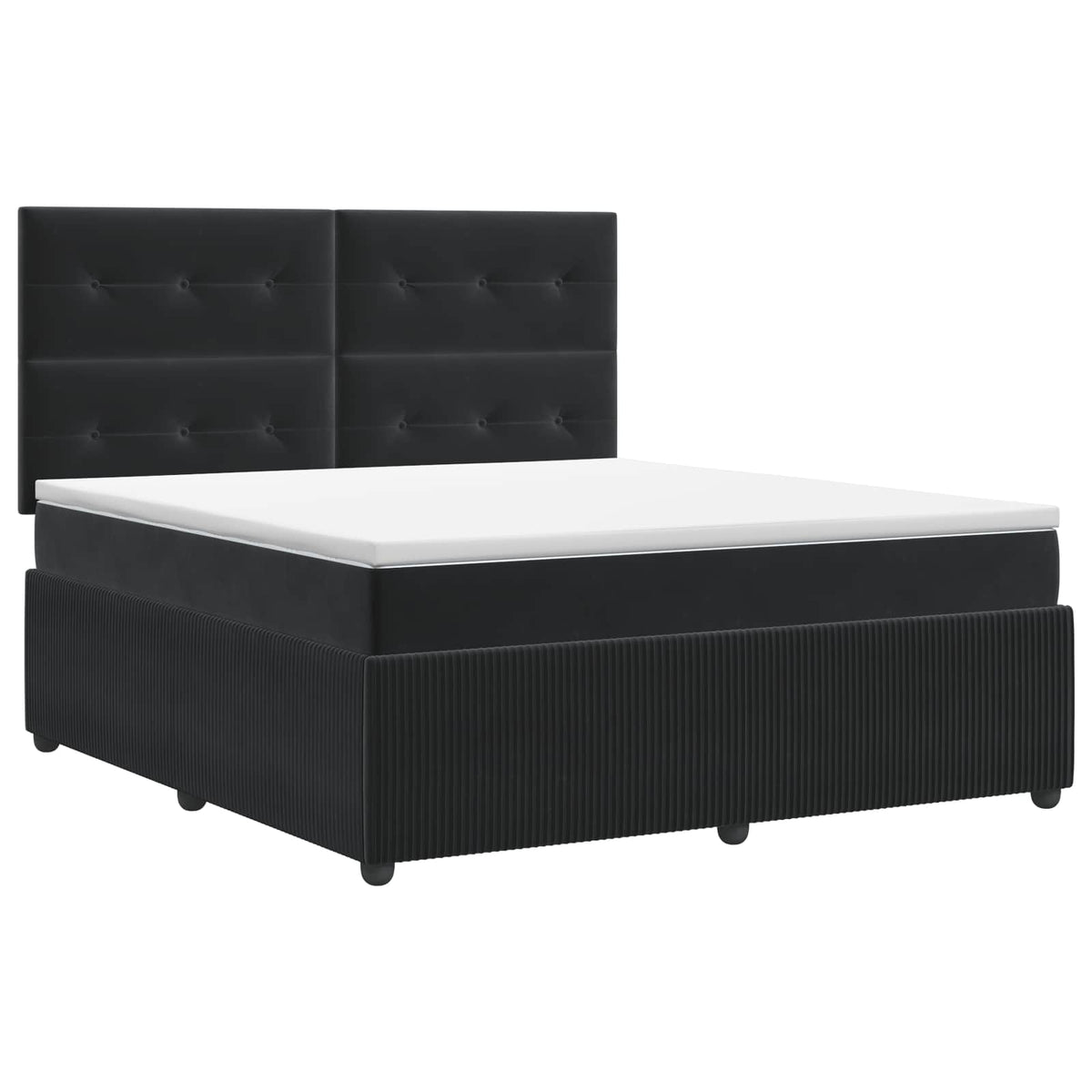 Lit boxspring avec matelas Noir 140 x 200 cm Velours