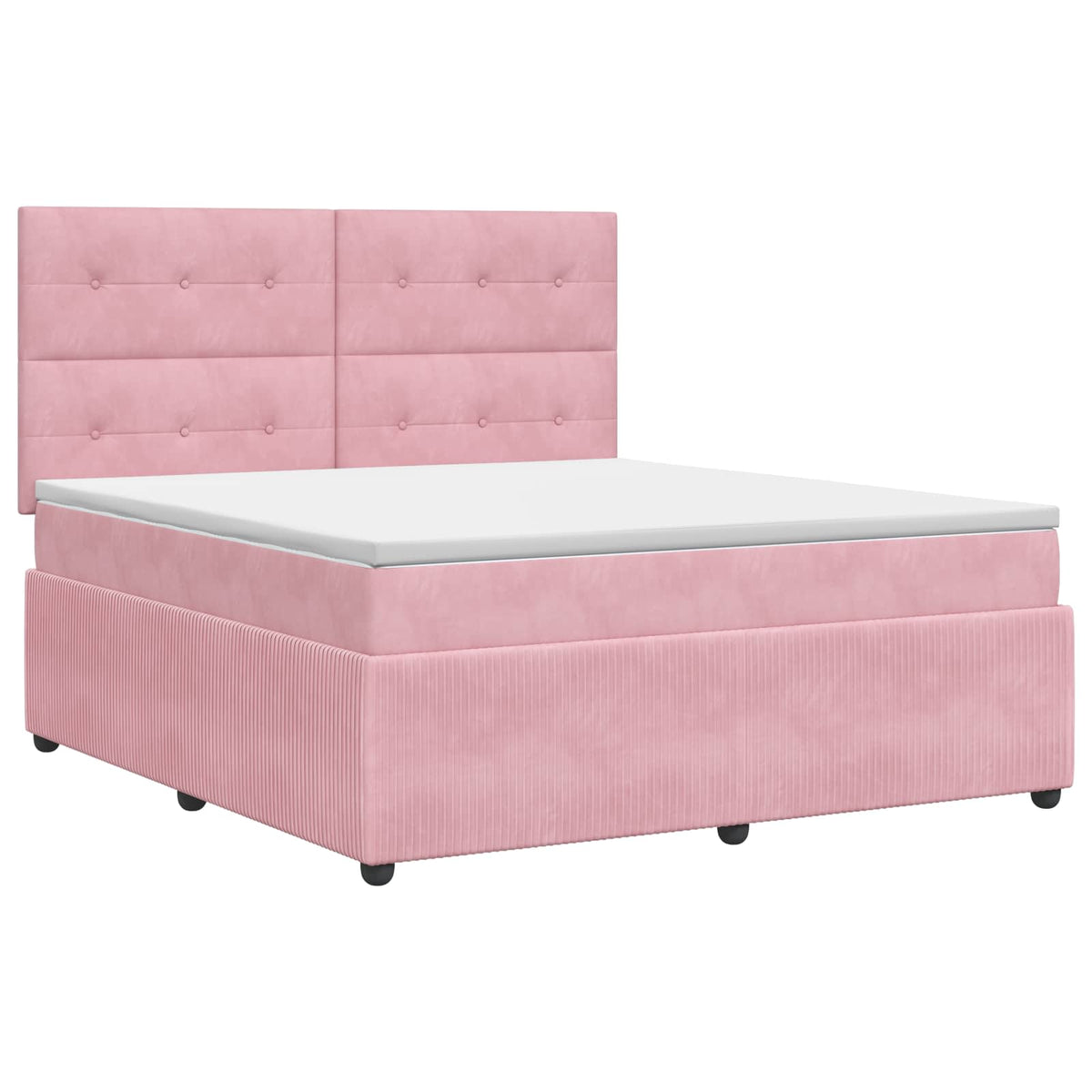 Lit boxspring avec matelas Rose 140 x 200 cm Velours