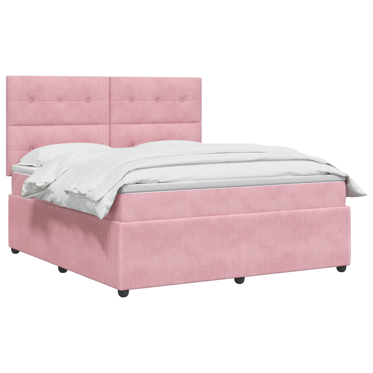 Lit boxspring avec matelas Rose 140 x 200 cm Velours
