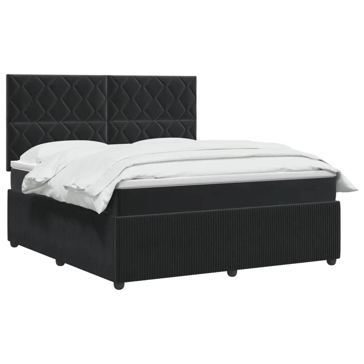 Lit boxspring avec matelas Noir 140 x 200 cm Velours - XIOS
