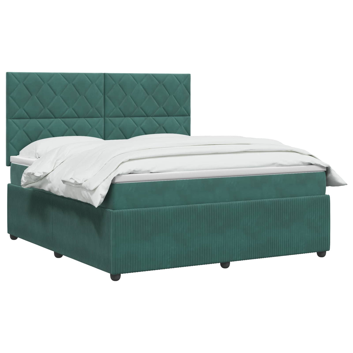 Lit boxspring avec matelas Vert foncé 140 x 200 cm Velours