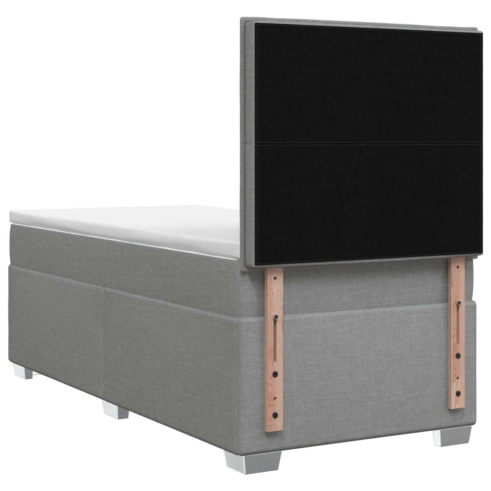 Lit boxspring avec matelas Gris clair 80 x 200 cm Tissu
