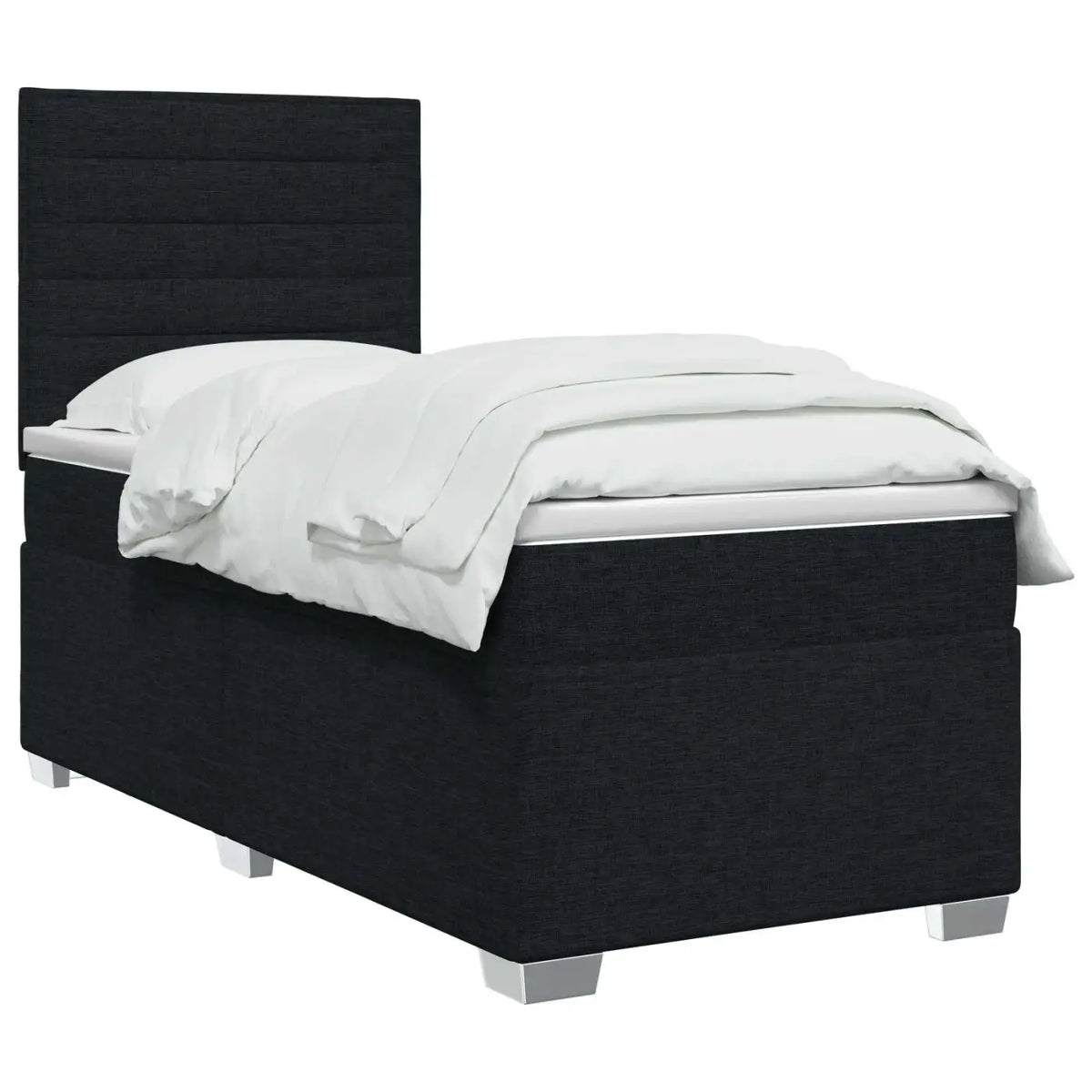 Lit boxspring avec matelas Noir 80 x 200 cm Tissu - XIOS
