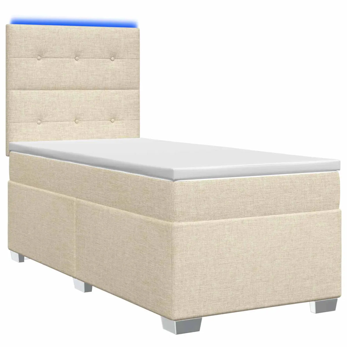Lit boxspring avec matelas Crème 80 x 200 cm Tissu - XIOS