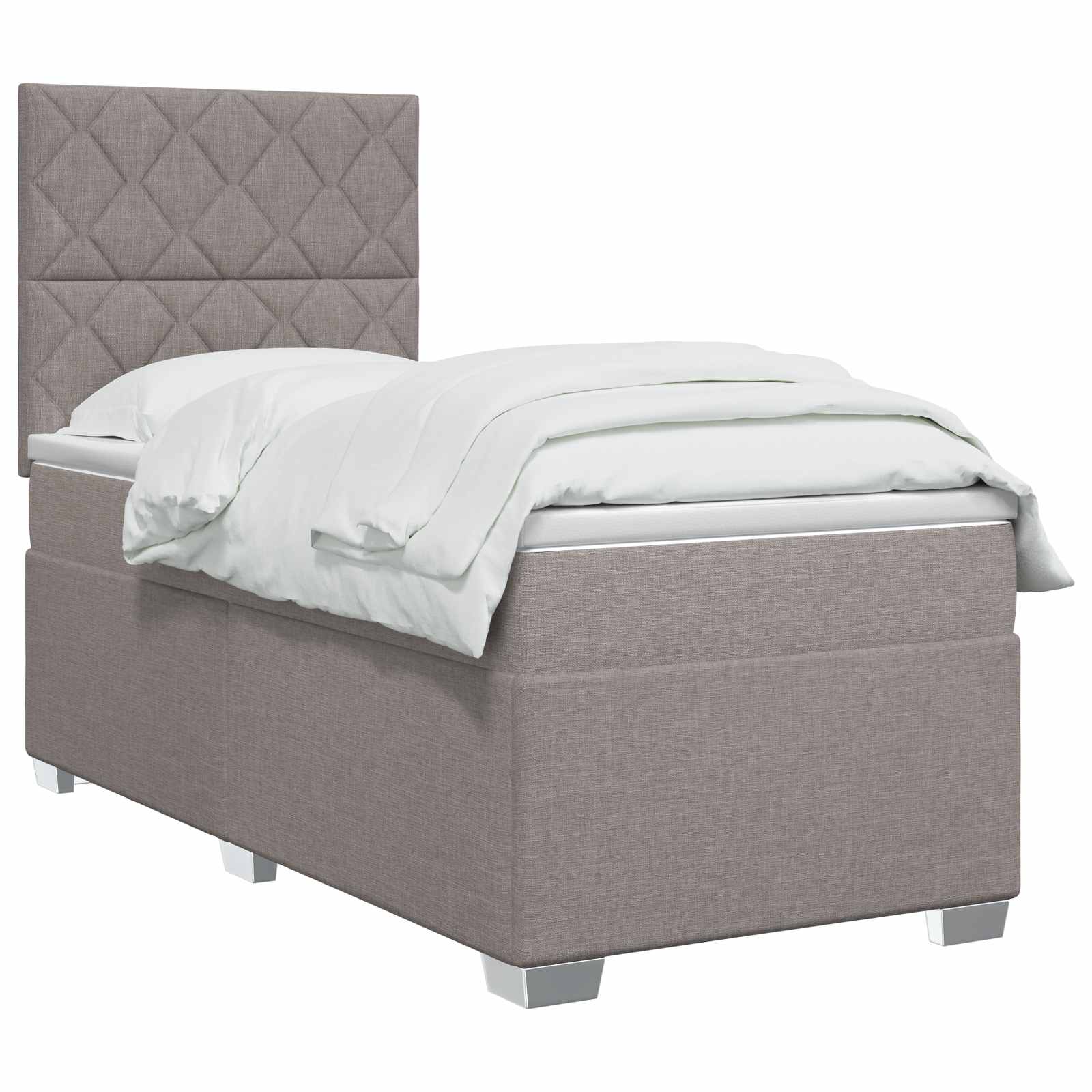 Lit boxspring avec matelas Taupe 80 x 200 cm Tissu