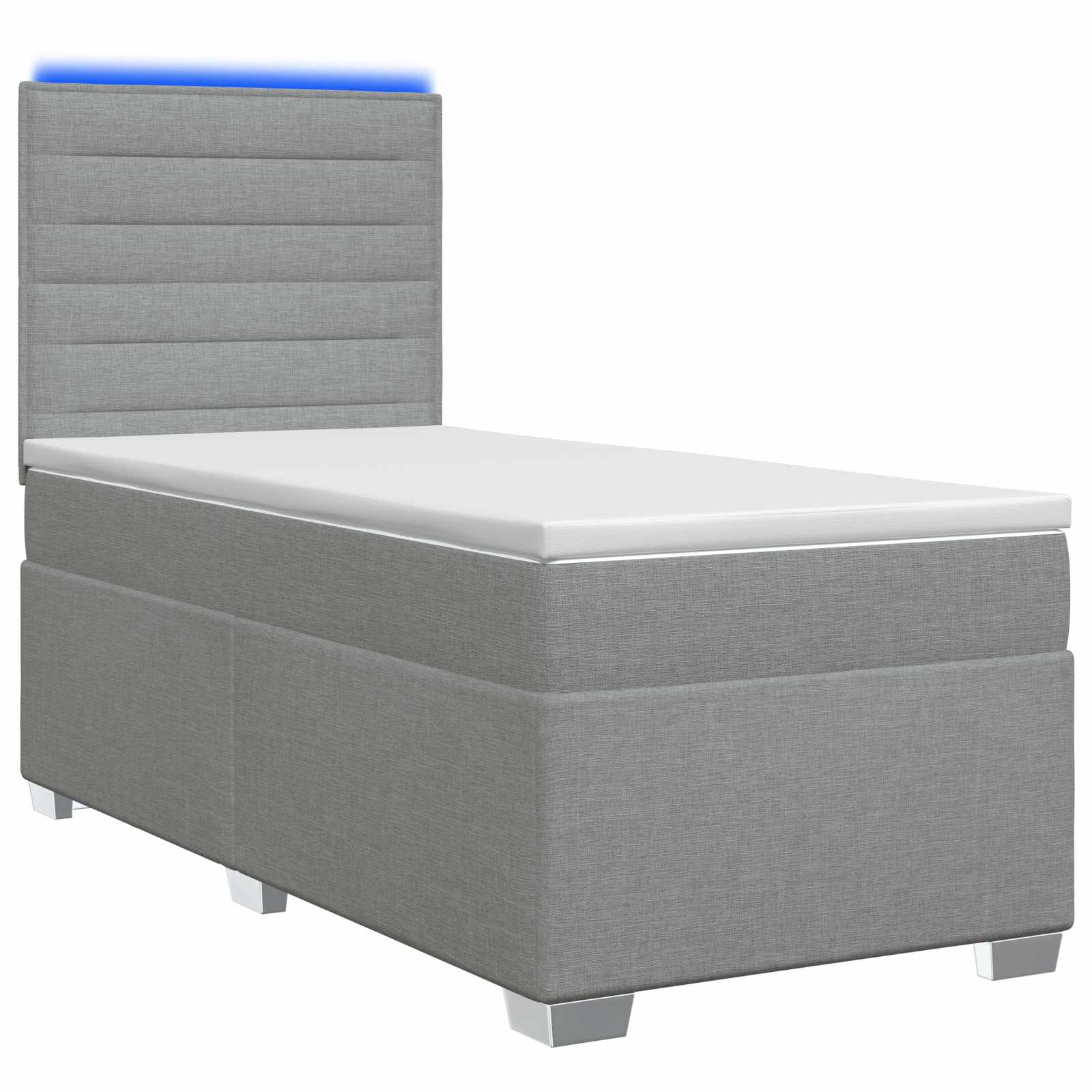 Lit boxspring avec matelas Gris clair 100 x 200 cm Tissu
