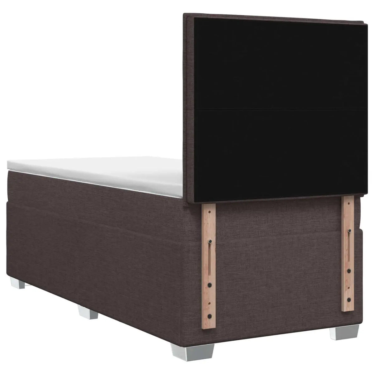 Lit boxspring avec matelas Marron foncé 100 x 200 cm Tissu - XIOS