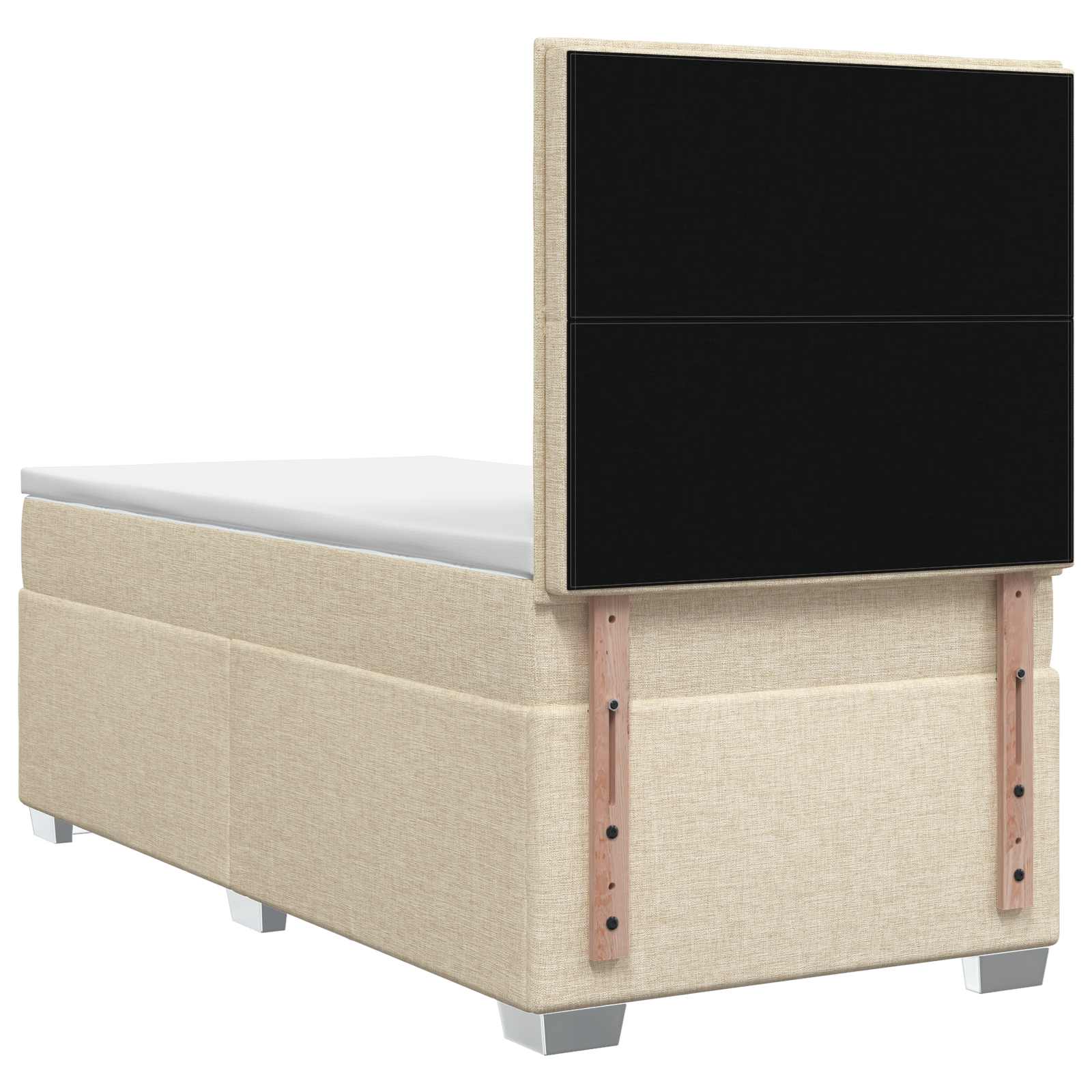Lit boxspring avec matelas Crème 100 x 200 cm Tissu