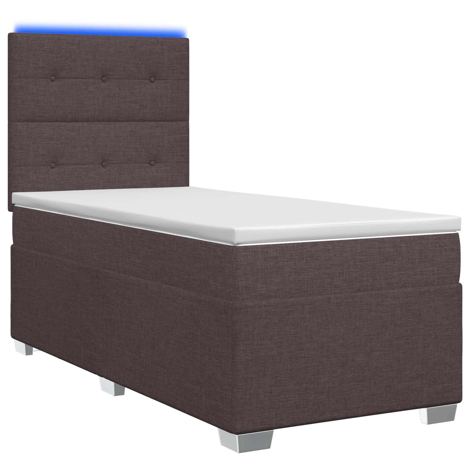 Lit boxspring avec matelas Marron foncé 100 x 200 cm Tissu - XIOS