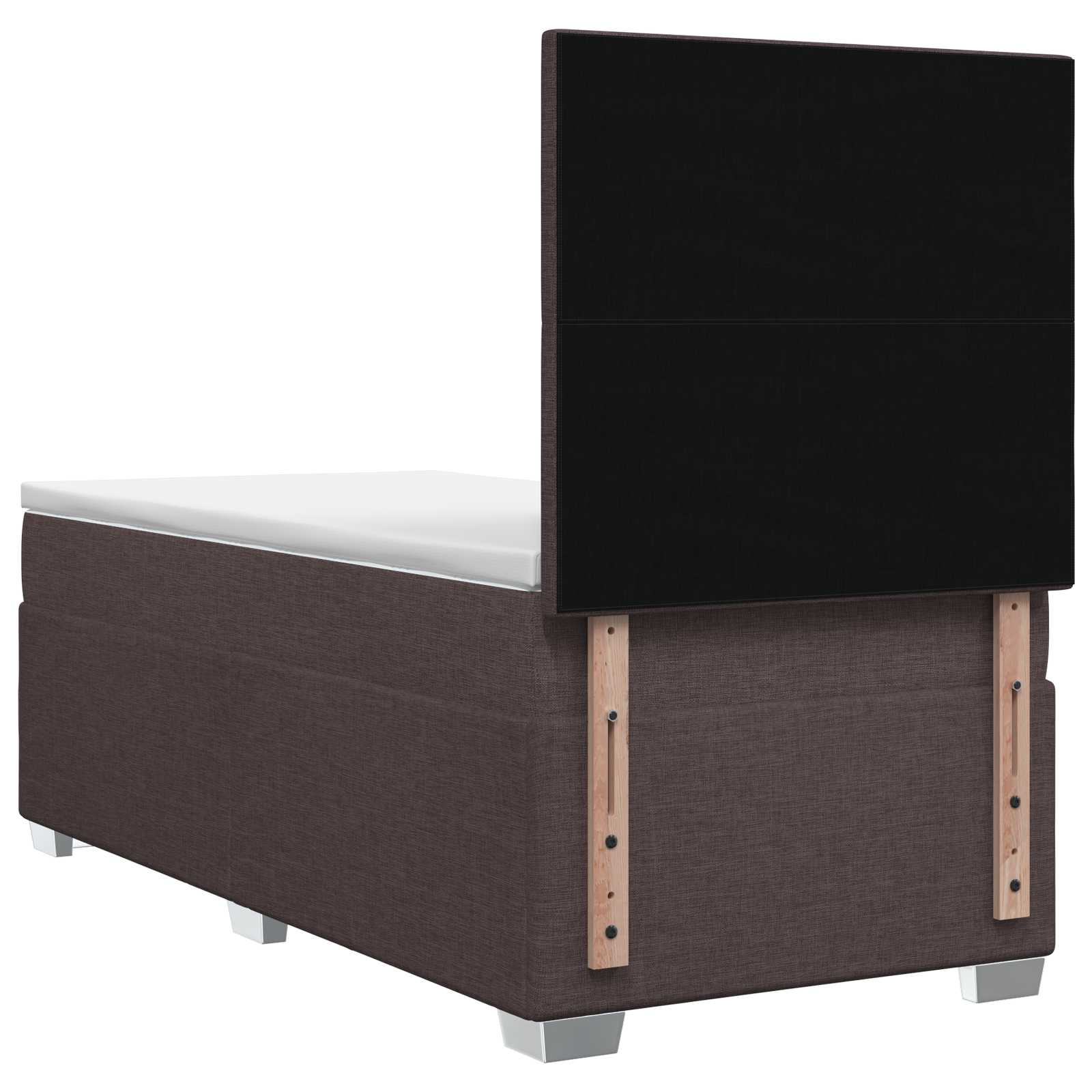Lit boxspring avec matelas Marron foncé 100 x 200 cm Tissu - XIOS