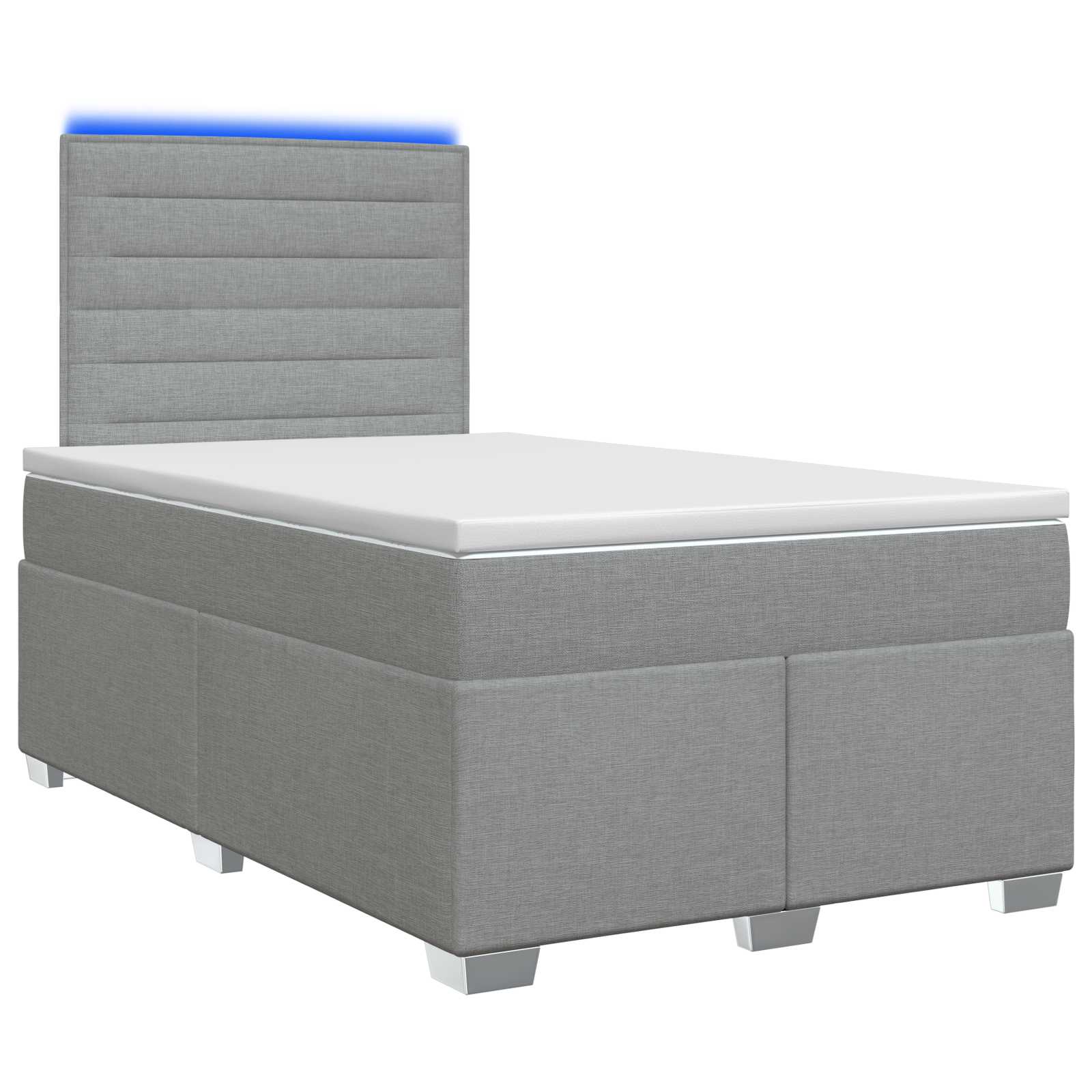 Lit boxspring avec matelas Gris clair 120 x 190 cm Tissu