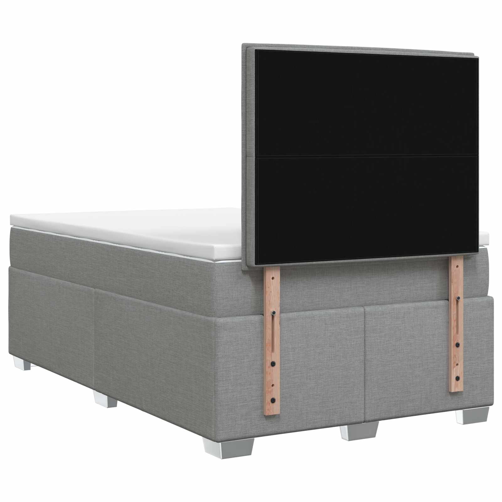 Lit boxspring avec matelas Gris clair 120 x 190 cm Tissu
