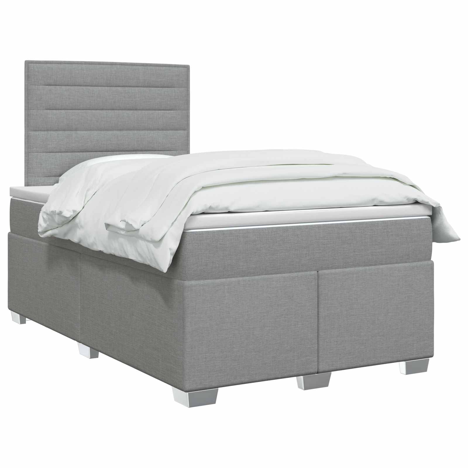 Lit boxspring avec matelas Gris clair 120 x 190 cm Tissu
