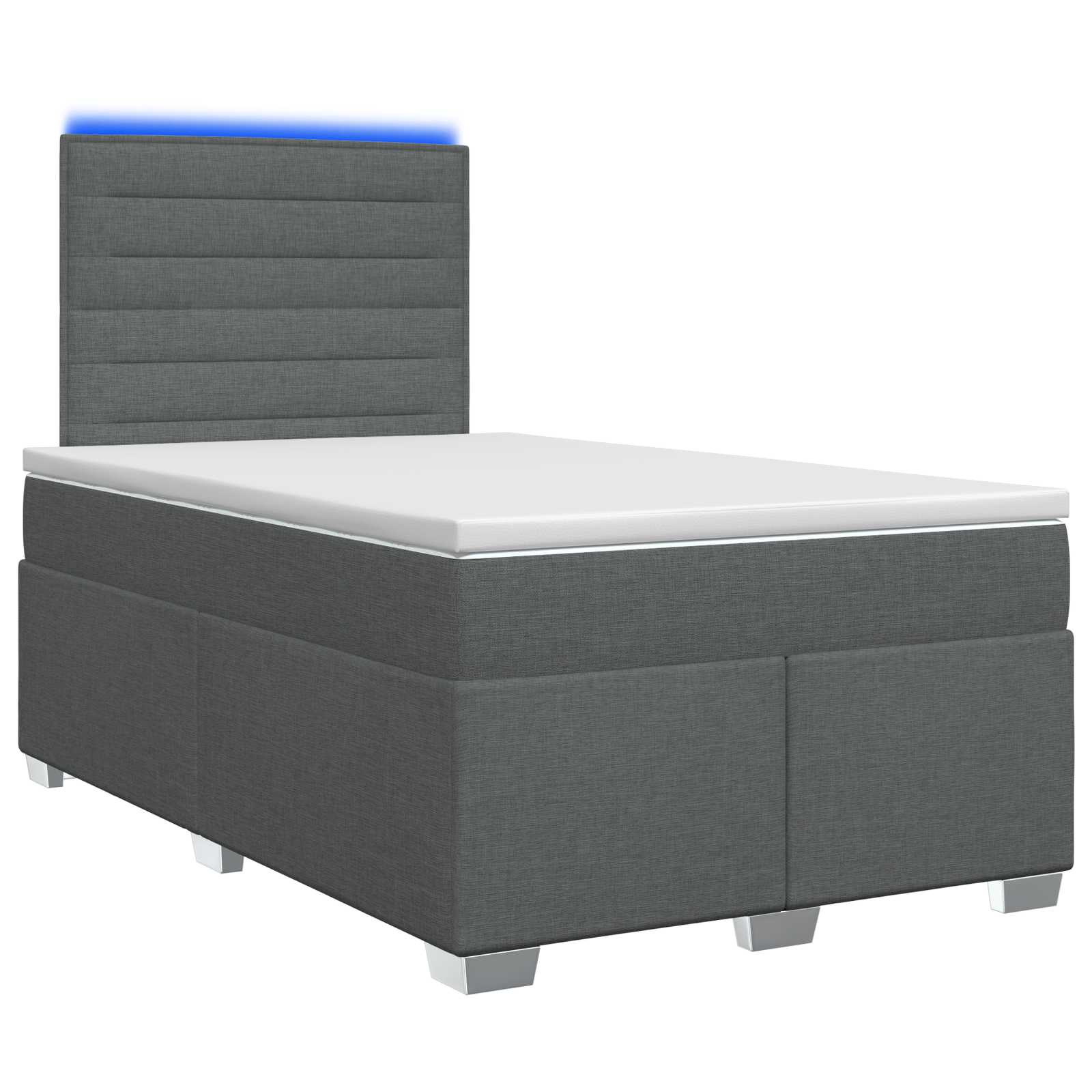 Lit boxspring avec matelas Gris foncé 120 x 190 cm Tissu - XIOS