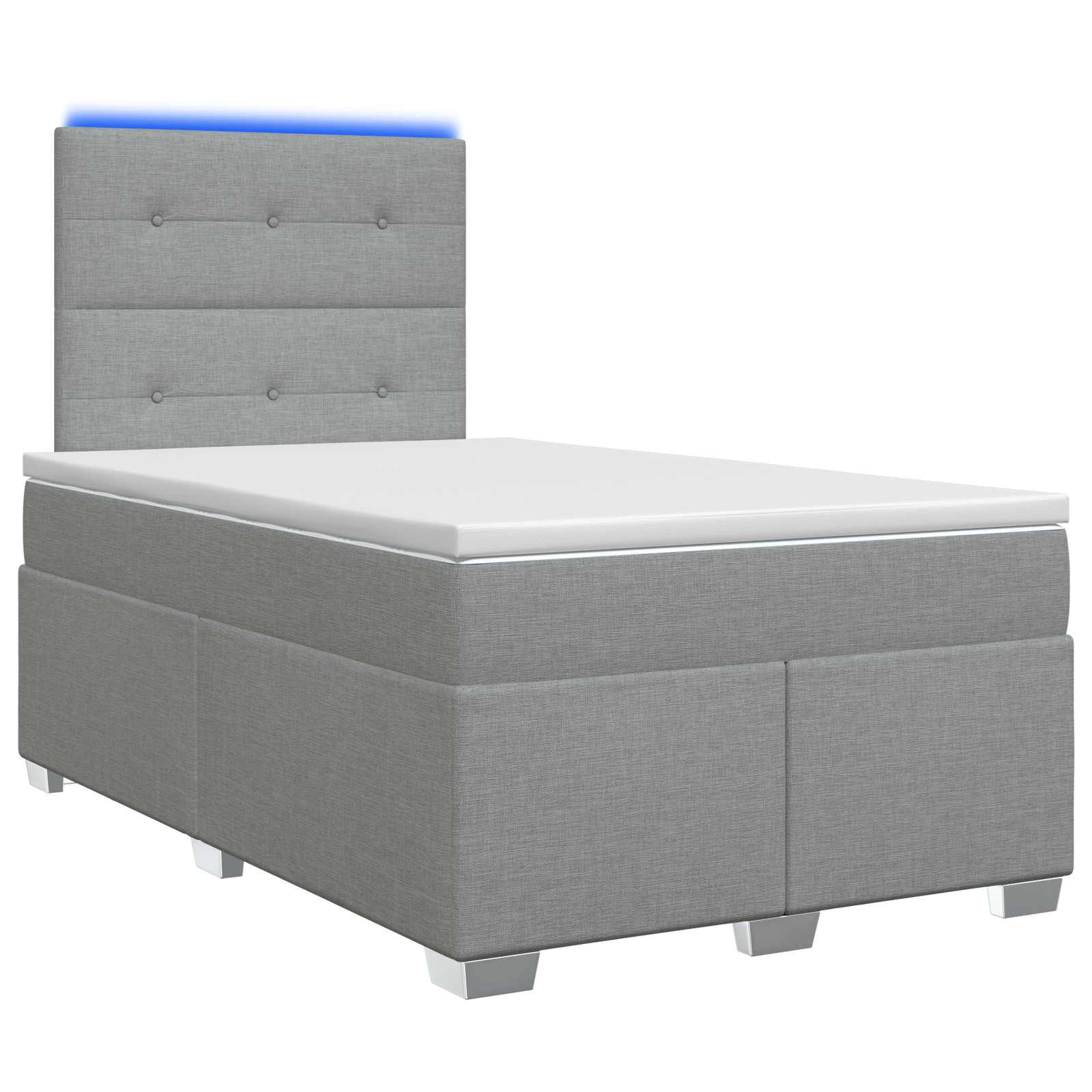 Lit boxspring avec matelas Gris clair 120 x 190 cm Tissu