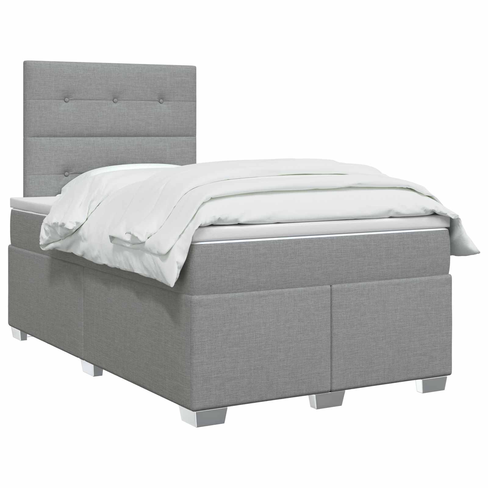 Lit boxspring avec matelas Gris clair 120 x 190 cm Tissu