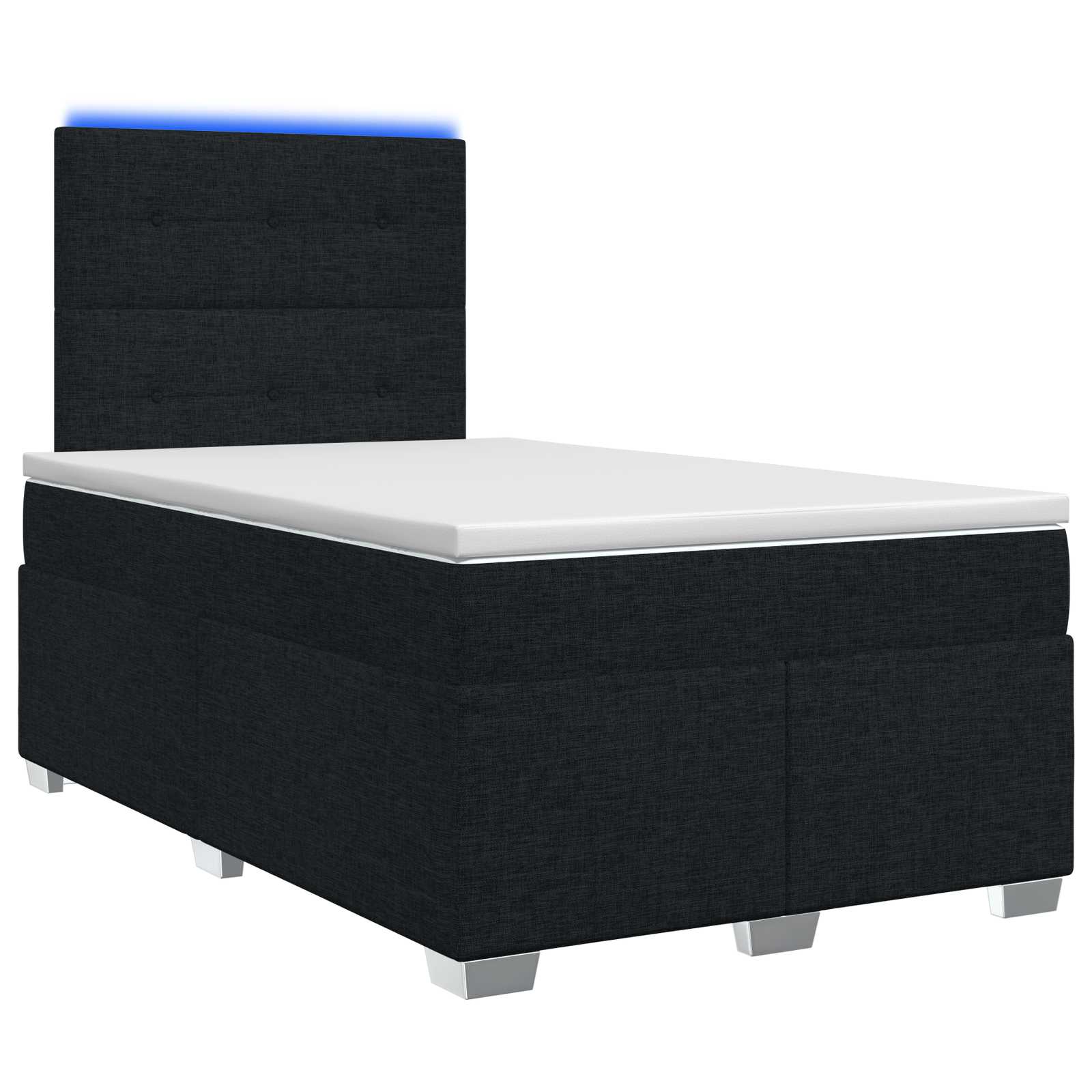 Lit boxspring avec matelas Noir 120 x 190 cm Tissu - XIOS