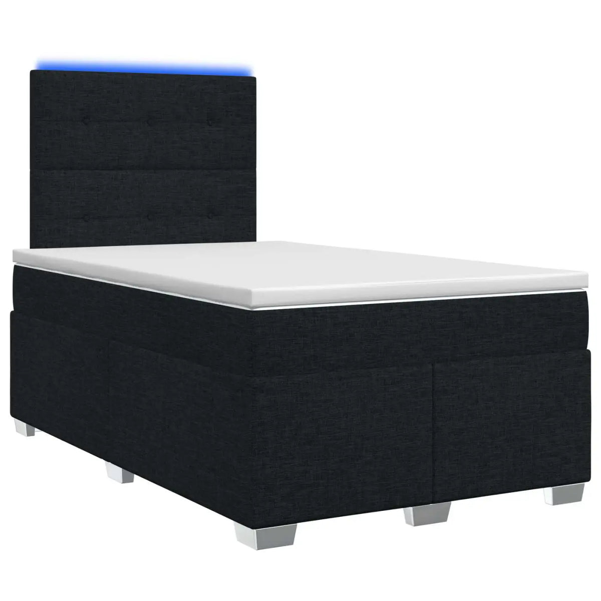 Lit boxspring avec matelas Noir 120 x 190 cm Tissu - XIOS