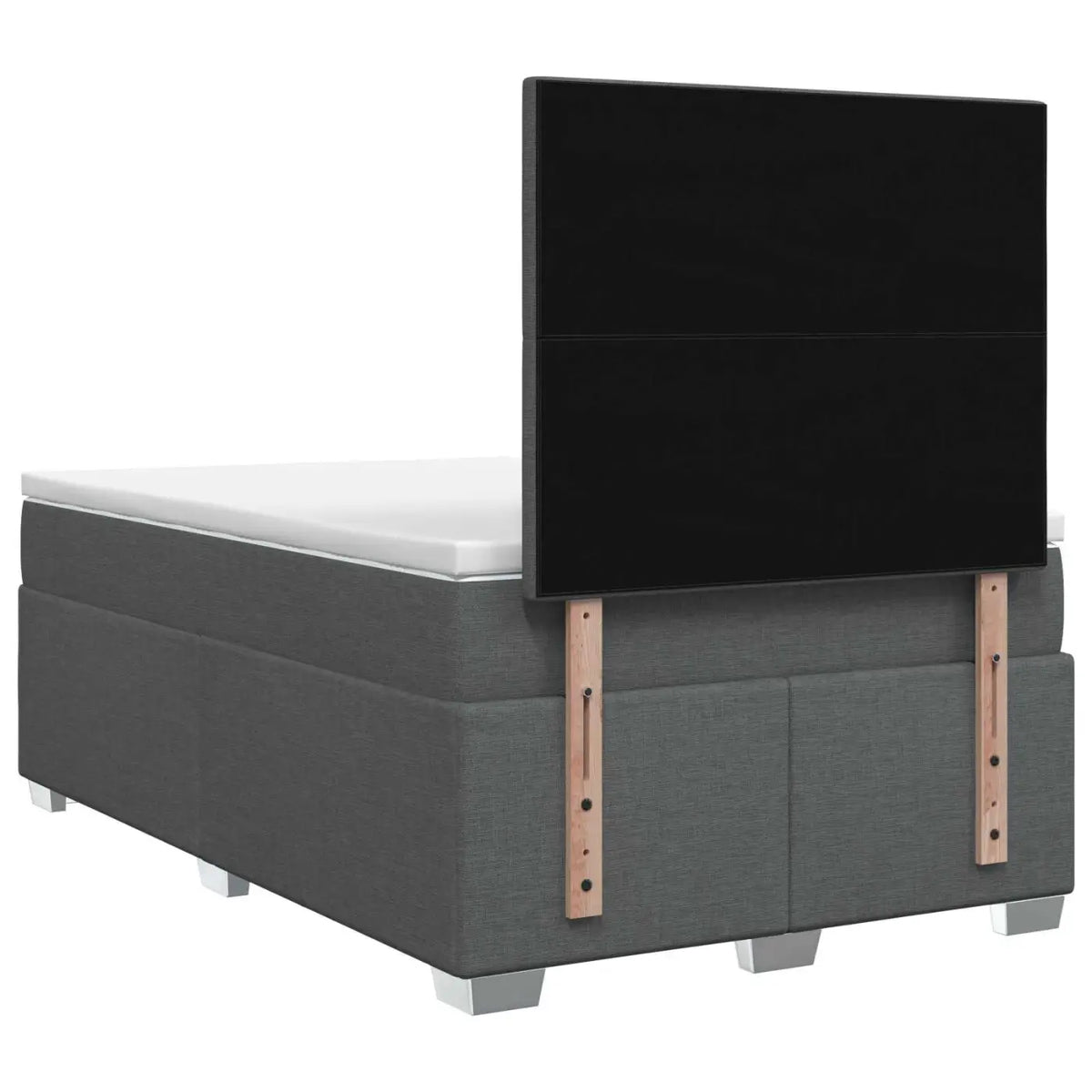Lit boxspring avec matelas Gris foncé 120 x 190 cm Tissu - XIOS