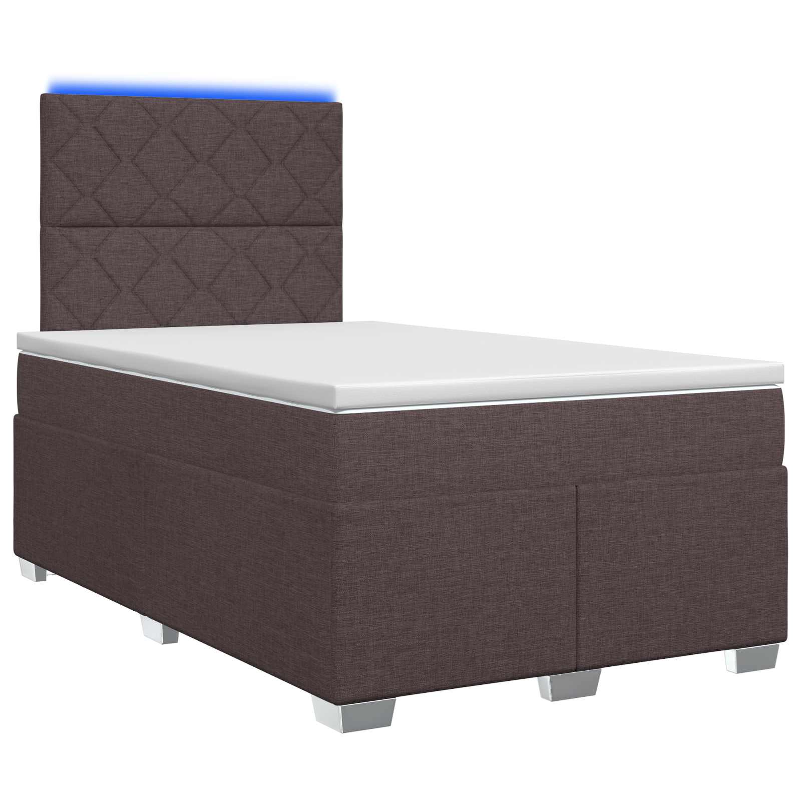 Lit boxspring avec matelas Marron foncé 120 x 190 cm Tissu - XIOS