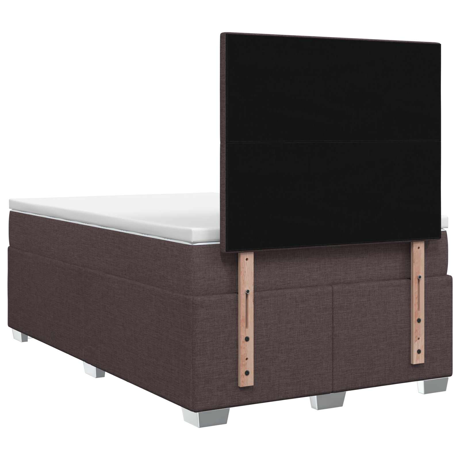 Lit boxspring avec matelas Marron foncé 120 x 190 cm Tissu - XIOS