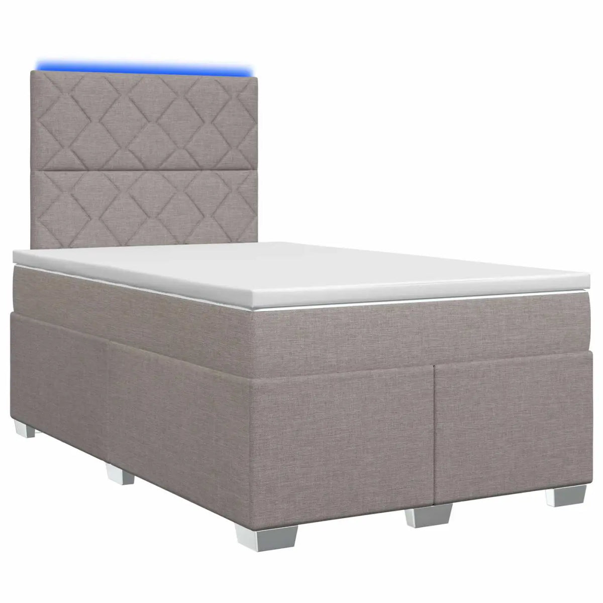 Lit boxspring avec matelas Taupe 120 x 190 cm Tissu - XIOS
