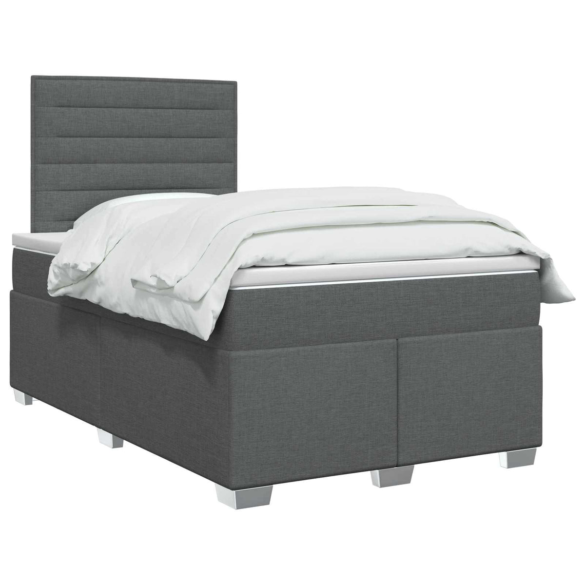 Lit boxspring avec matelas Gris foncé 120 x 200 cm Tissu