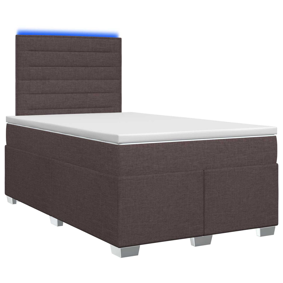 Lit boxspring avec matelas Marron foncé 120 x 200 cm Tissu