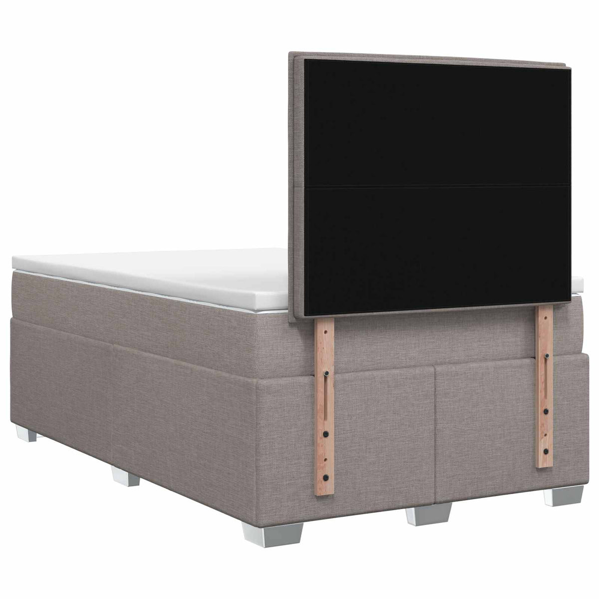 Lit boxspring avec matelas Taupe 120 x 200 cm Tissu