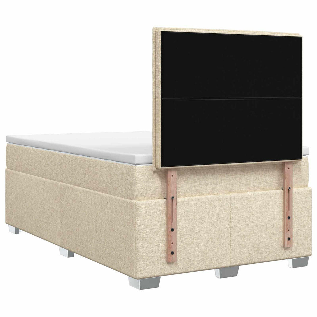 Lit boxspring avec matelas Crème 120 x 200 cm Tissu