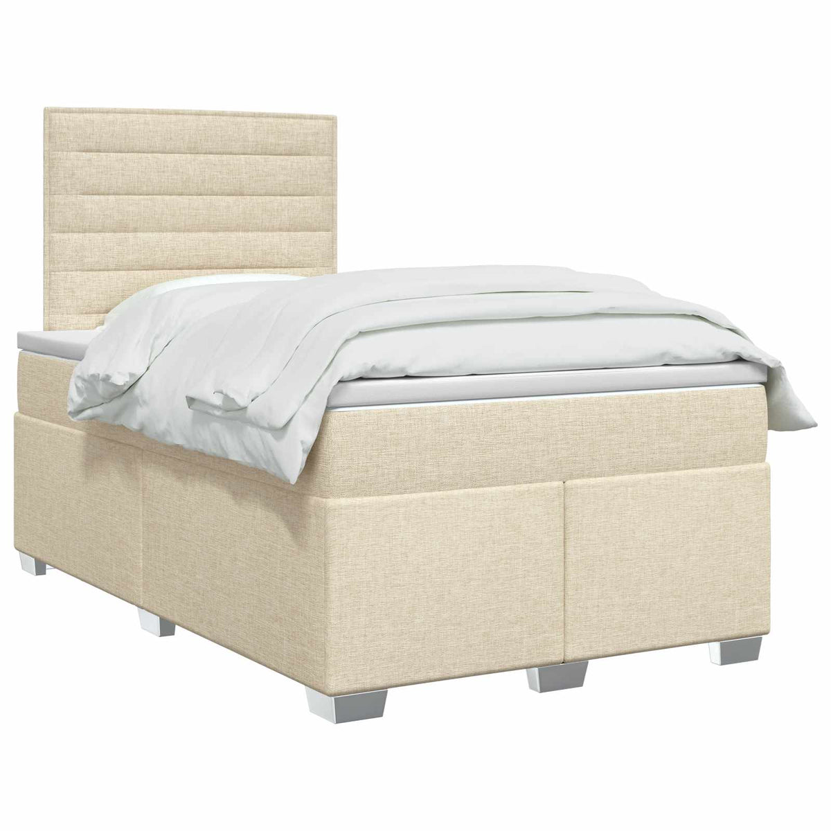 Lit boxspring avec matelas Crème 120 x 200 cm Tissu