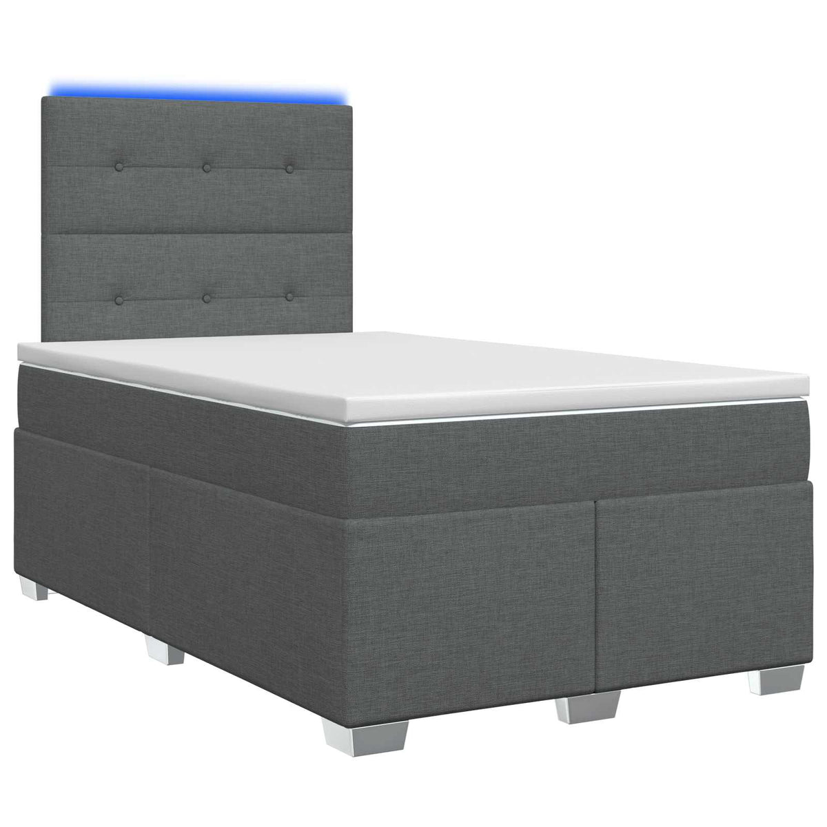 Lit boxspring avec matelas Gris foncé 120 x 200 cm Tissu