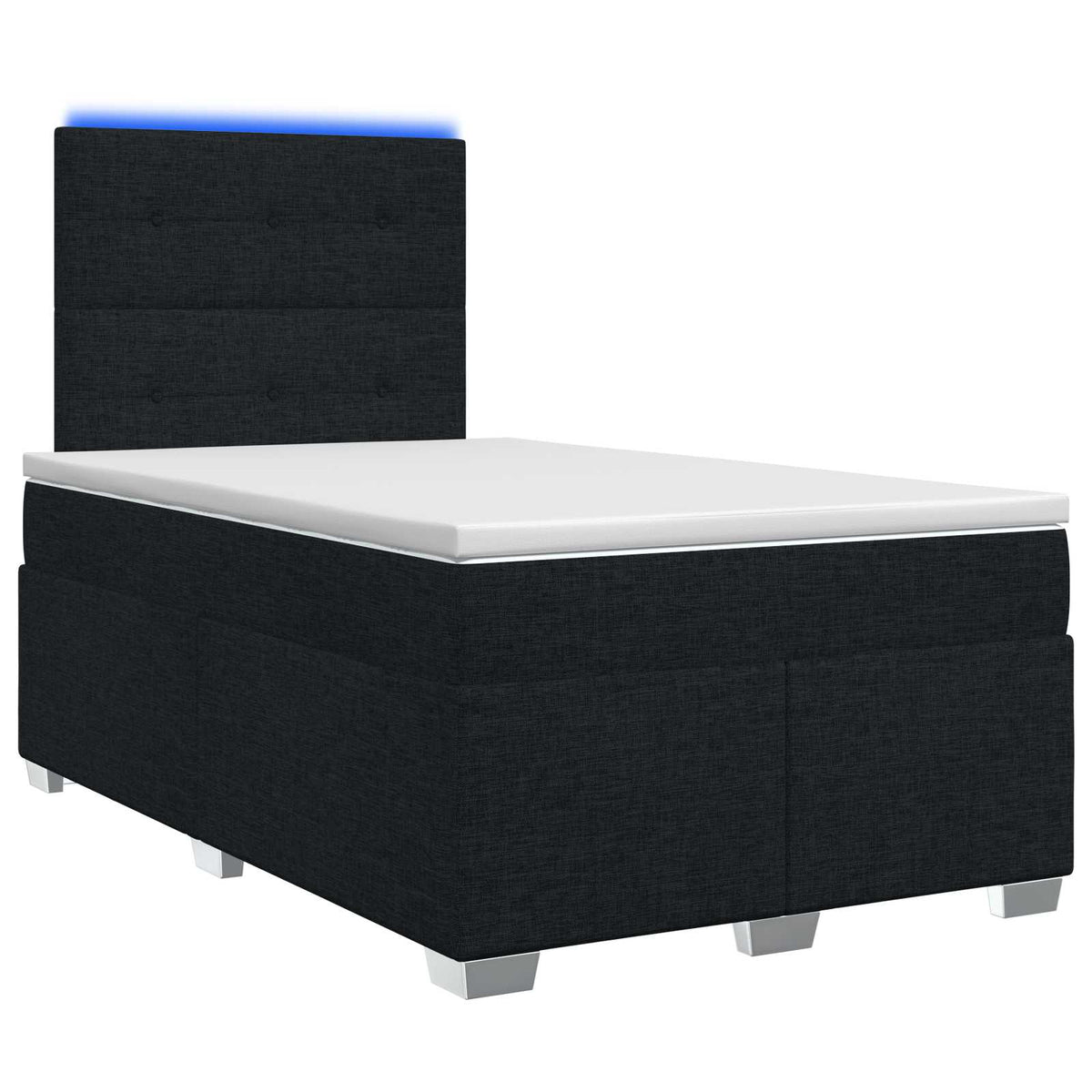 Lit boxspring avec matelas Noir 120 x 200 cm Tissu