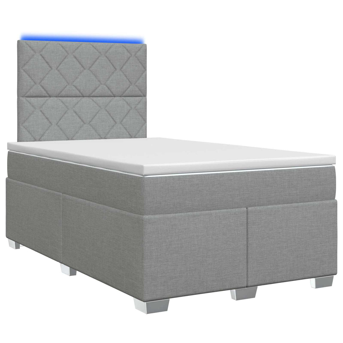 Lit boxspring avec matelas Gris clair 120 x 200 cm Tissu - XIOS