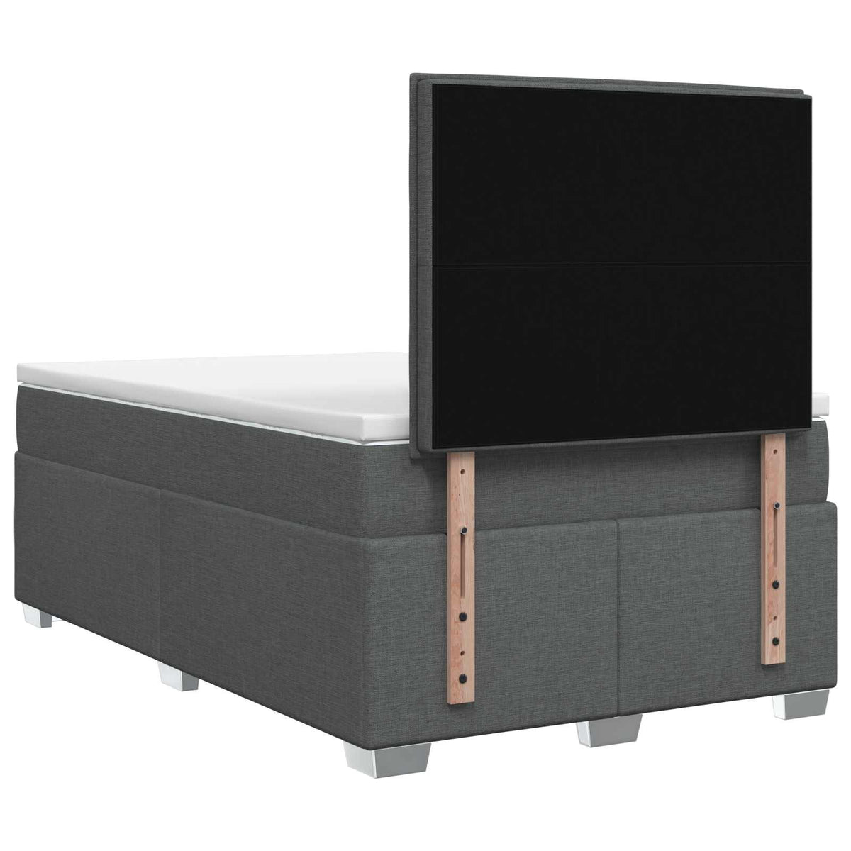 Lit boxspring avec matelas Gris foncé 120 x 200 cm Tissu