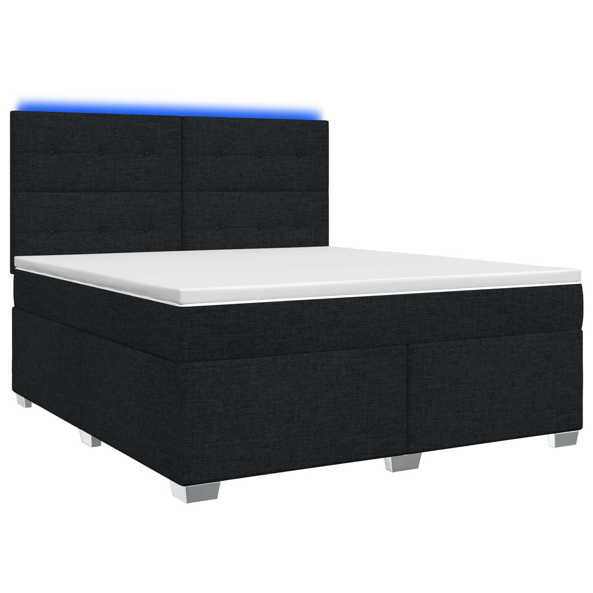 Lit boxspring avec matelas Noir 140 x 200 cm Tissu